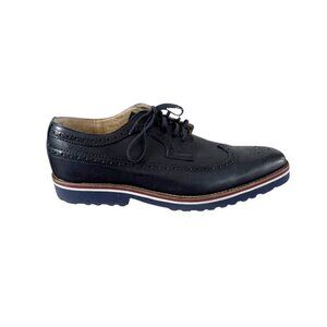 Girotti Lightweight Leather Oxford Shoes Dark Blue Size 11